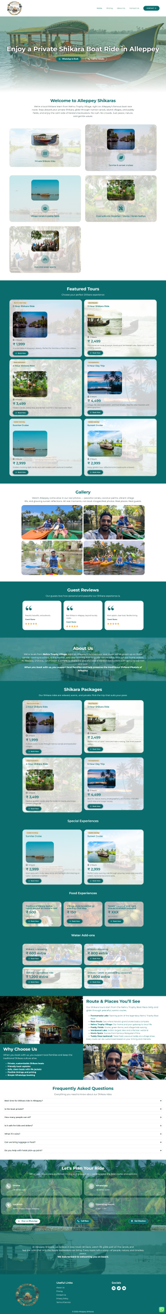 Alleppey Shikaras Full Website