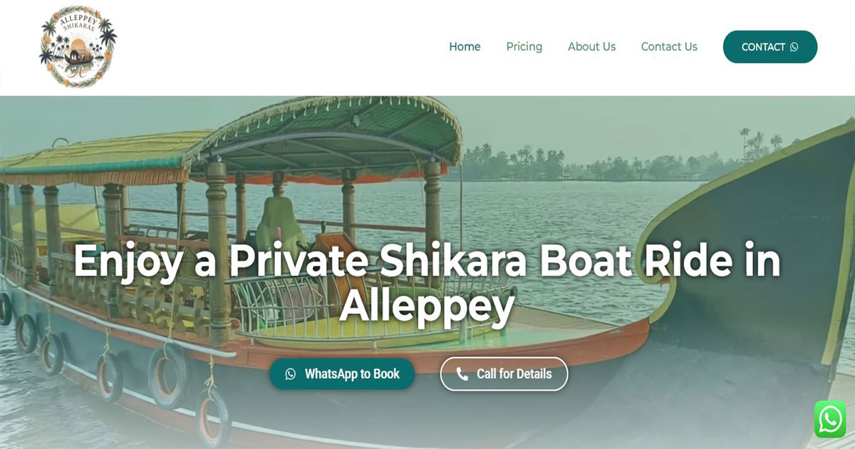 Alleppey Shikaras Website Thumbnail by Colativ Studios